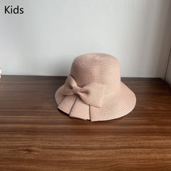 Kids Summer Sun Hats with Butterfly Knot and Small Brim