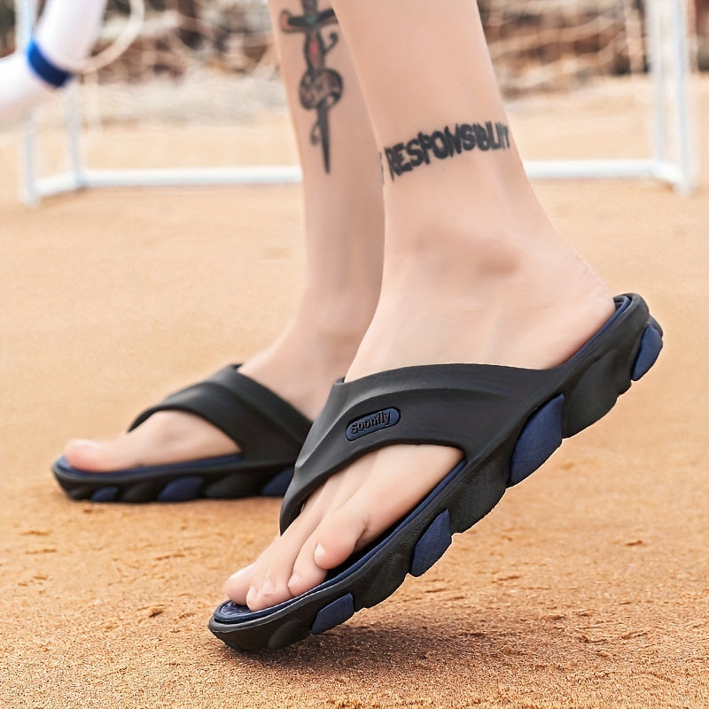 Men's Slip On Flip Flops with Arch Support Lightweight Non-slip Beach Sandals