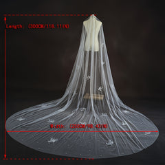 3D Floral Bridal Veil Headpiece Hand Wash Wedding Accessory