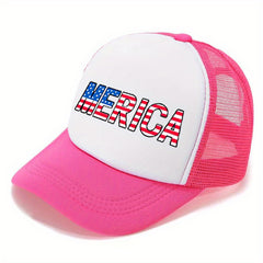 Print Trucker Hat Unisex Merica Baseball Cap Independence