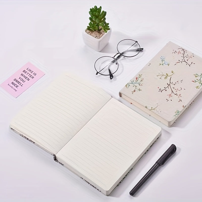 1pc Linen Pattern Diary Printing Notebook Office Supplies
