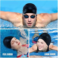 Silicone Ear Protection Swimming Cap for Adults - Non-slip & Waterproof