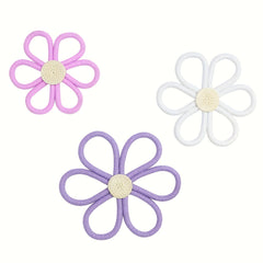 Set of 3 Purple Daisy Wall Decorations - Home Office Dorm Room Decor
