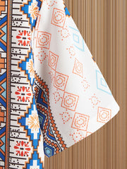 Bohemian Style Men's Short Sleeve Shirt for Summer Holiday