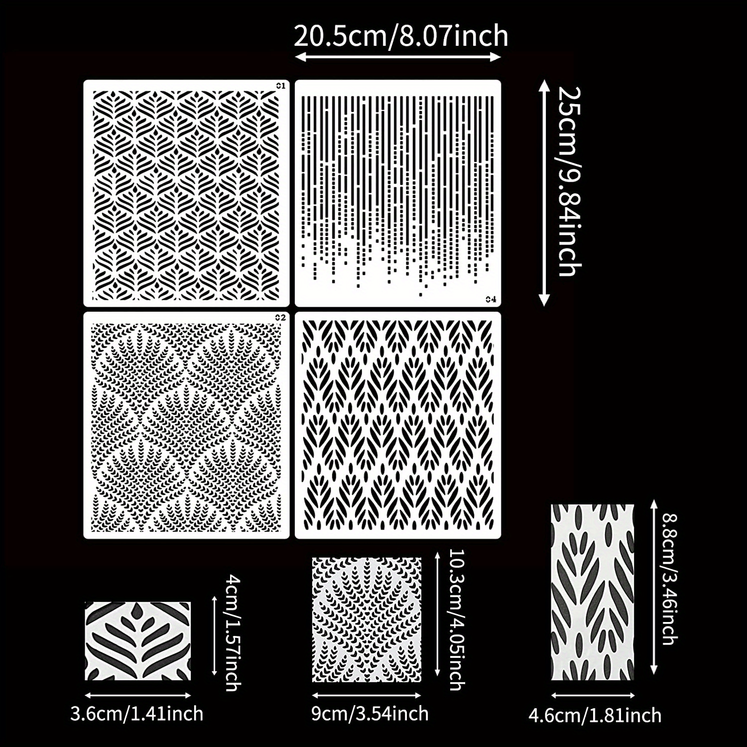 4pcs Wedding Cake Stencils Reusable Cake Decorating Templates DIY Baking