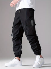 Men's Drawstring Cargo Pants Loose Fit Joggers