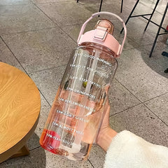64oz Inspirational Water Bottle with Straw for Home Office Fitness