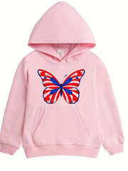 Funny Butterfly Graphics Girls' Long Sleeve Casual Hoodie Sweatshirt