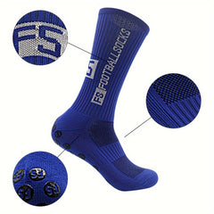 4 Pairs Non Slip Soccer Socks Outdoor Sports Crew Socks Football Socks
