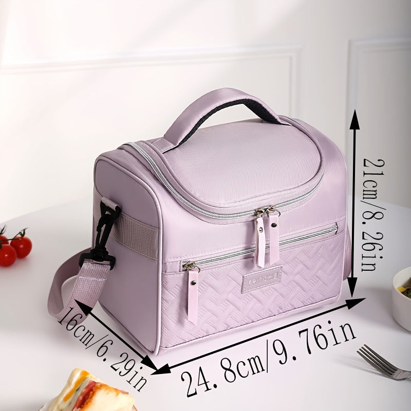 Polyester Lunch Bag Insulated Thermal Cooler Tote Large Capacity Hand Washable