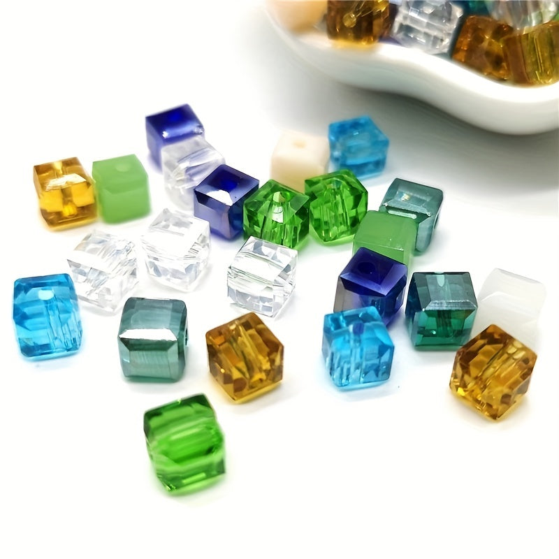 4mm Cube Square Czech Crystal Glass Loose Beads Lot for Jewelry Making DIY