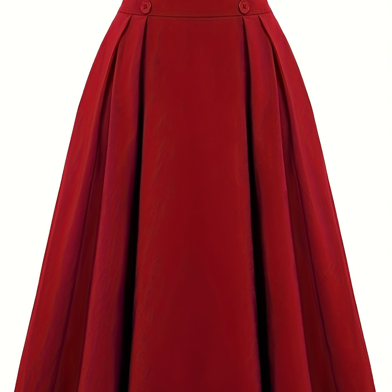 Vintage Button Front High Waist Pleated Skirt