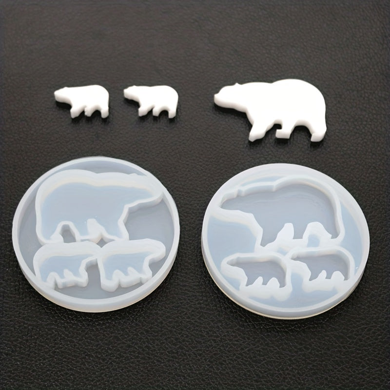 Animal Polar Bear Key Tag Epoxy Resin Mold for DIY Crafts