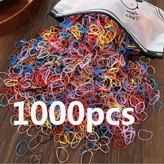 1000pcs Candy Skin Bands Women Colorful Hair Rings Hair Accessories