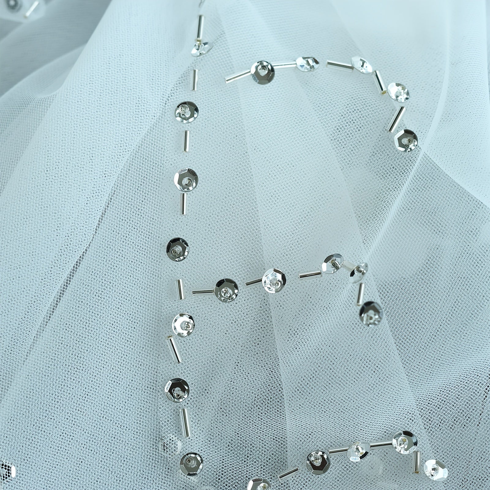 Bridal Bridesmaid Veil Accessory with Sequins High End Short 0.75M Hair Comb