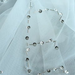 Bridal Bridesmaid Veil Accessory with Sequins High End Short 0.75M Hair Comb