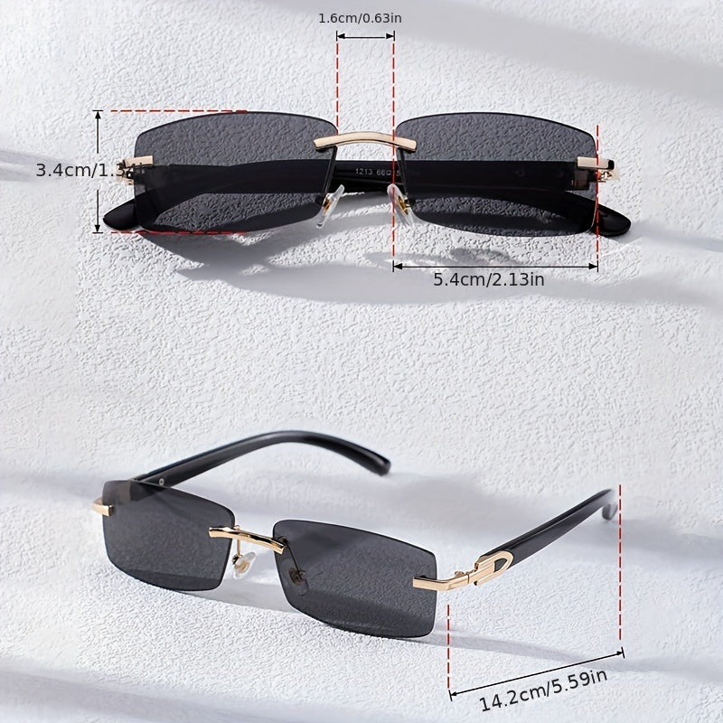Gradient UV400 Rimless Sunglasses for Women Men