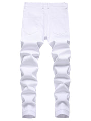 Mens Ripped Slim Fit Cotton Jeans