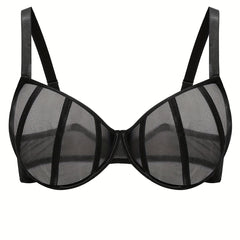 Sexy Striped Mesh Non Padded Underwire Bra