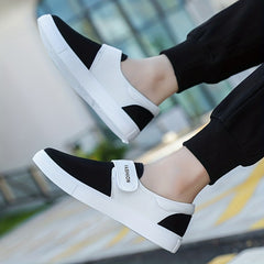 Men's Hook And Loop Canvas Skate Shoes Breathable Sneakers