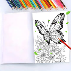 Butterflies & Flowers Coloring Book - Watercolor Paper Designs