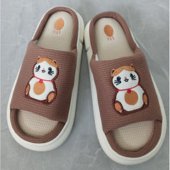 Embroidered Cat Pattern House Slippers For Men