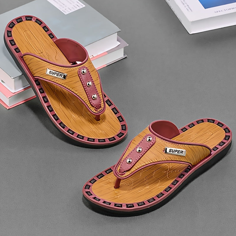 Men's Thong Sandals Non Slip Flip flops Shoes Toe Post Slides