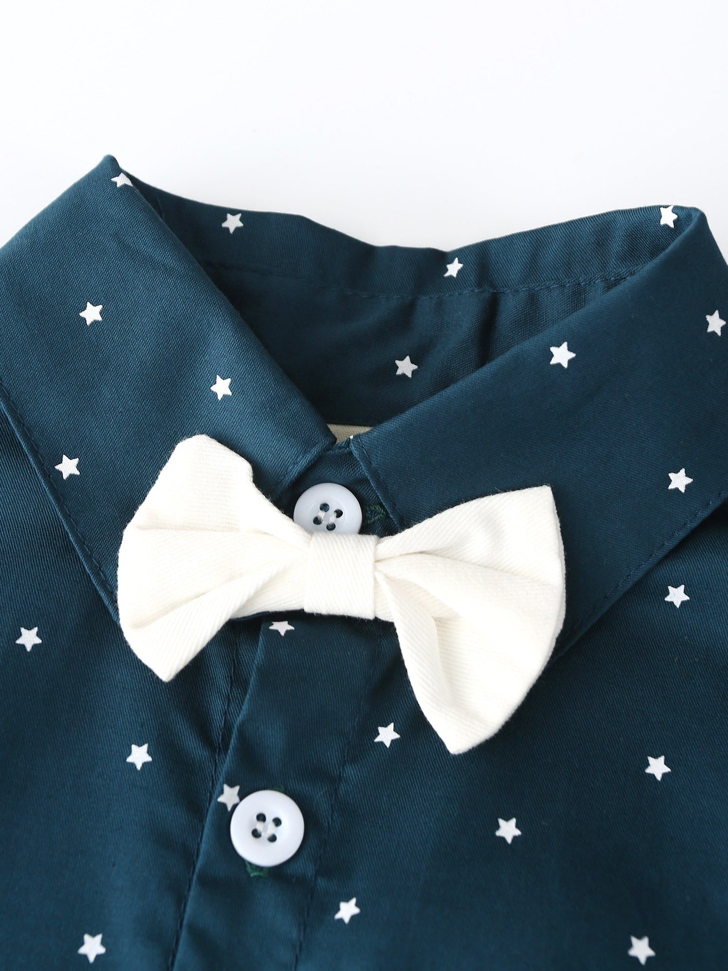 Toddler Boy's Star Pattern Bowtie Shirt & Overalls Set Outfits