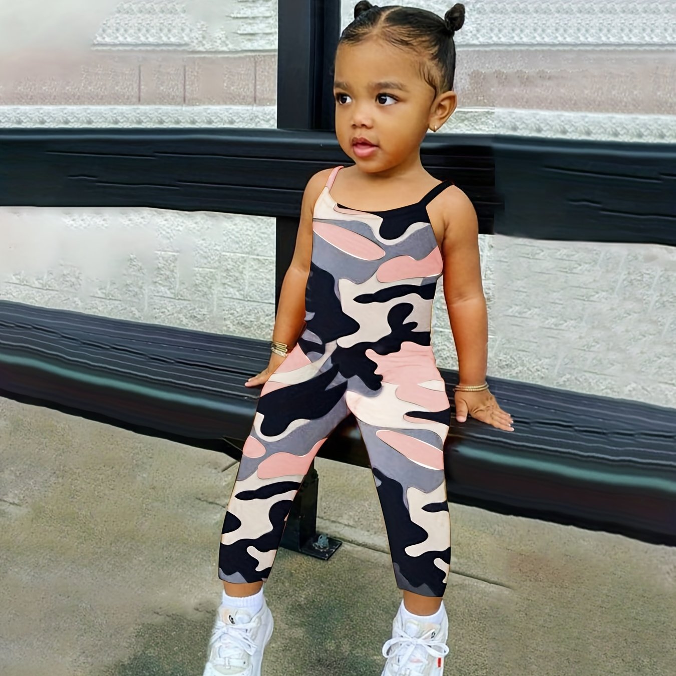 Toddler Girls Camouflage Sports Romper Jumpsuit