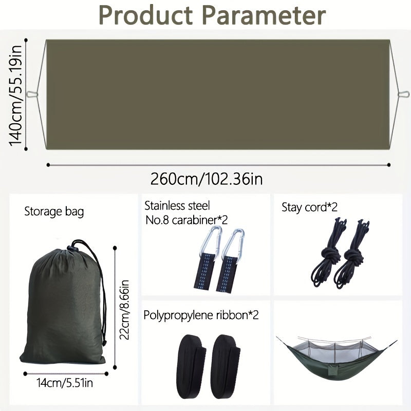 Portable Hammock with Mosquito Net for 2 People