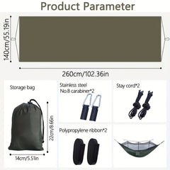 Portable Hammock with Mosquito Net for 2 People
