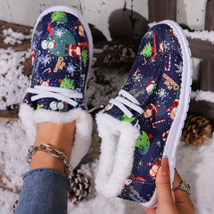 Women's Santa Christmas Snow Boots Plush Comfort