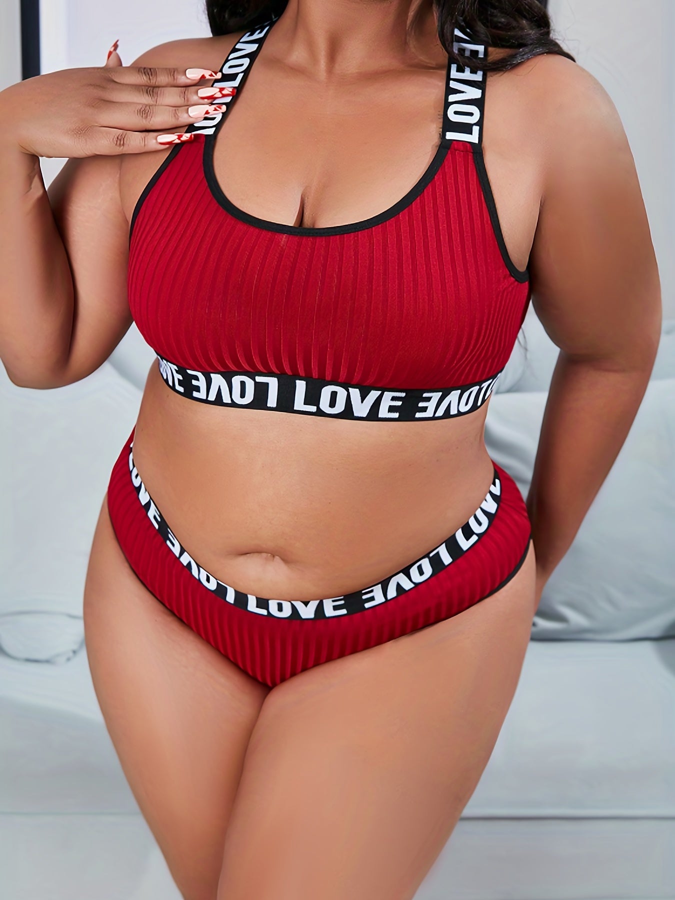 Sports Lingerie Set Criss Cross Bra & Panty Two Piece Set