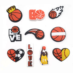 10pcs Cartoon Basketball Shoe Charms for Clogs