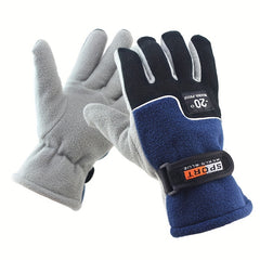 Winter Warm Fleece Full Finger Gloves for Skiing Cycling