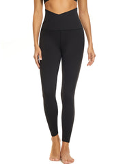 V Waist Leggings Women Tummy Control Soft Workout Running High Waisted