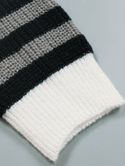 Colorblock Stripe Print Cardigan