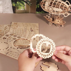 3D Wooden Puzzle Airship Model Kit for Adults - Building Brain Teaser