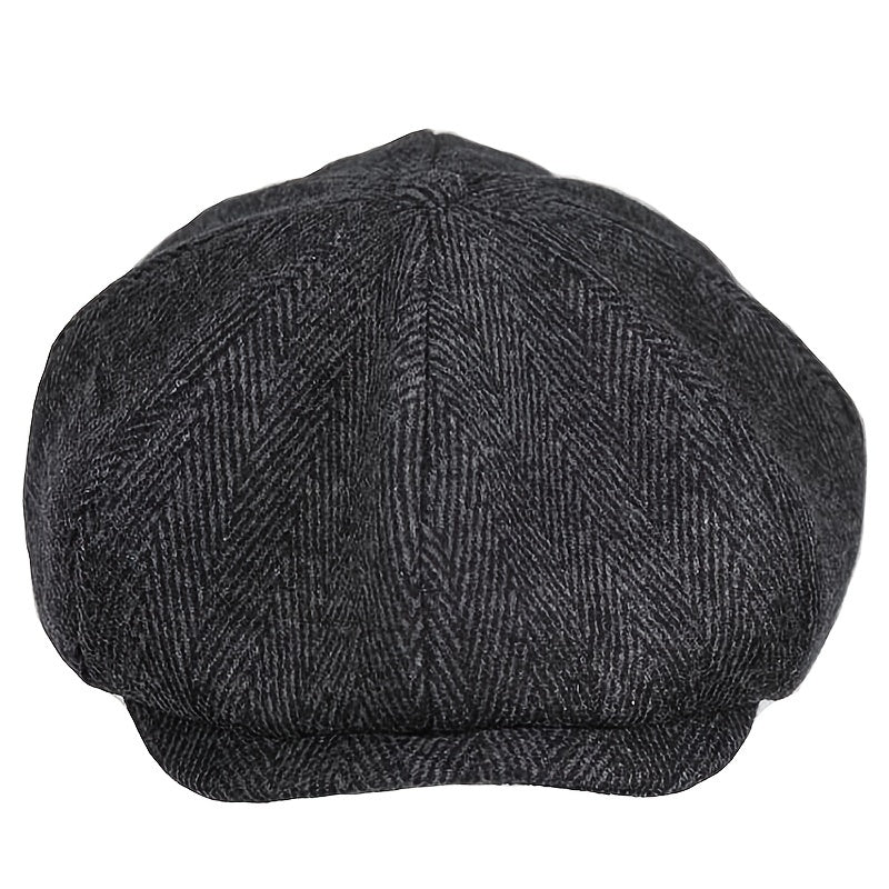 Vintage Herringbone Tweed Newsboy Cap Cosplay Hat