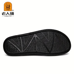 LAORENTOU Men's Leather Sandals Non Slip Sandals For Outdoor Beach