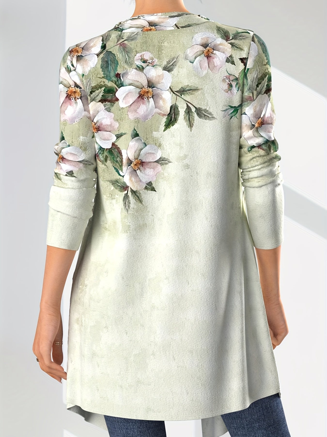 Floral Print Tank Top & Cardigan Set