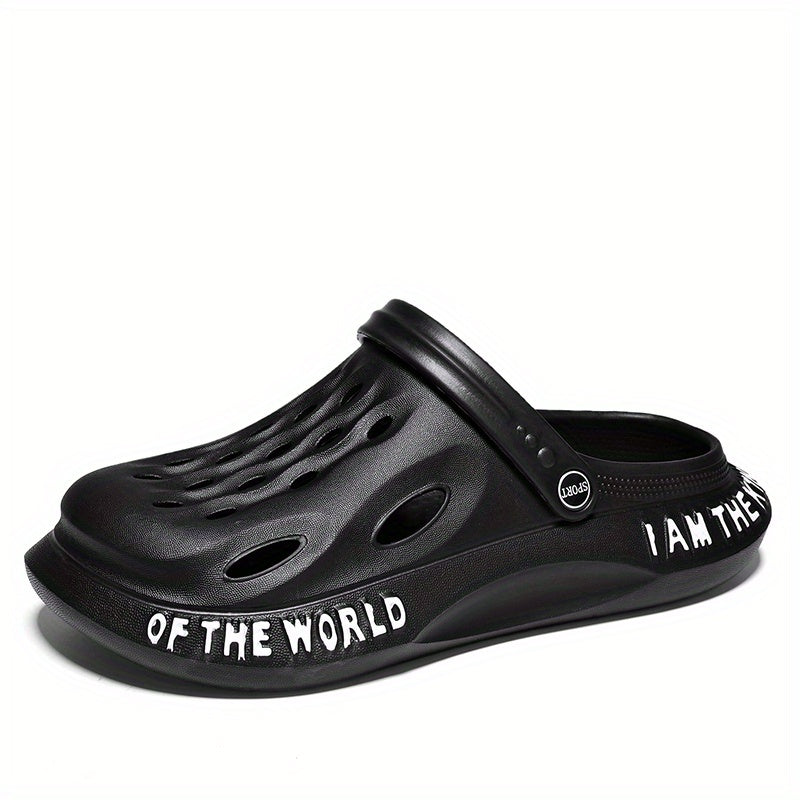Men's Alphabet Detail Lightweight Comfy Clogs Non Slip Garden Shoes