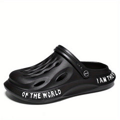 Men's Alphabet Detail Lightweight Comfy Clogs Non Slip Garden Shoes