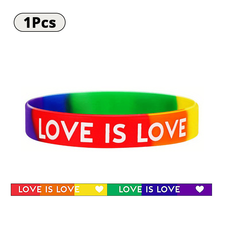 Love Is Love LGBTQ Rainbow Silicone Bracelet