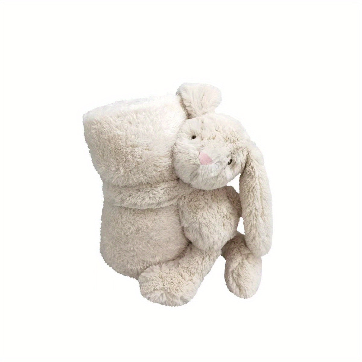Fluffy Bunny Baby Stuffy Blanket Soother Office Bed Sofa Plane Blanket