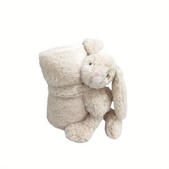 Fluffy Bunny Baby Stuffy Blanket Soother Office Bed Sofa Plane Blanket