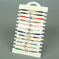 12pcs Girls Teen Evil Eye Adjustable Bracelet for Gift Party