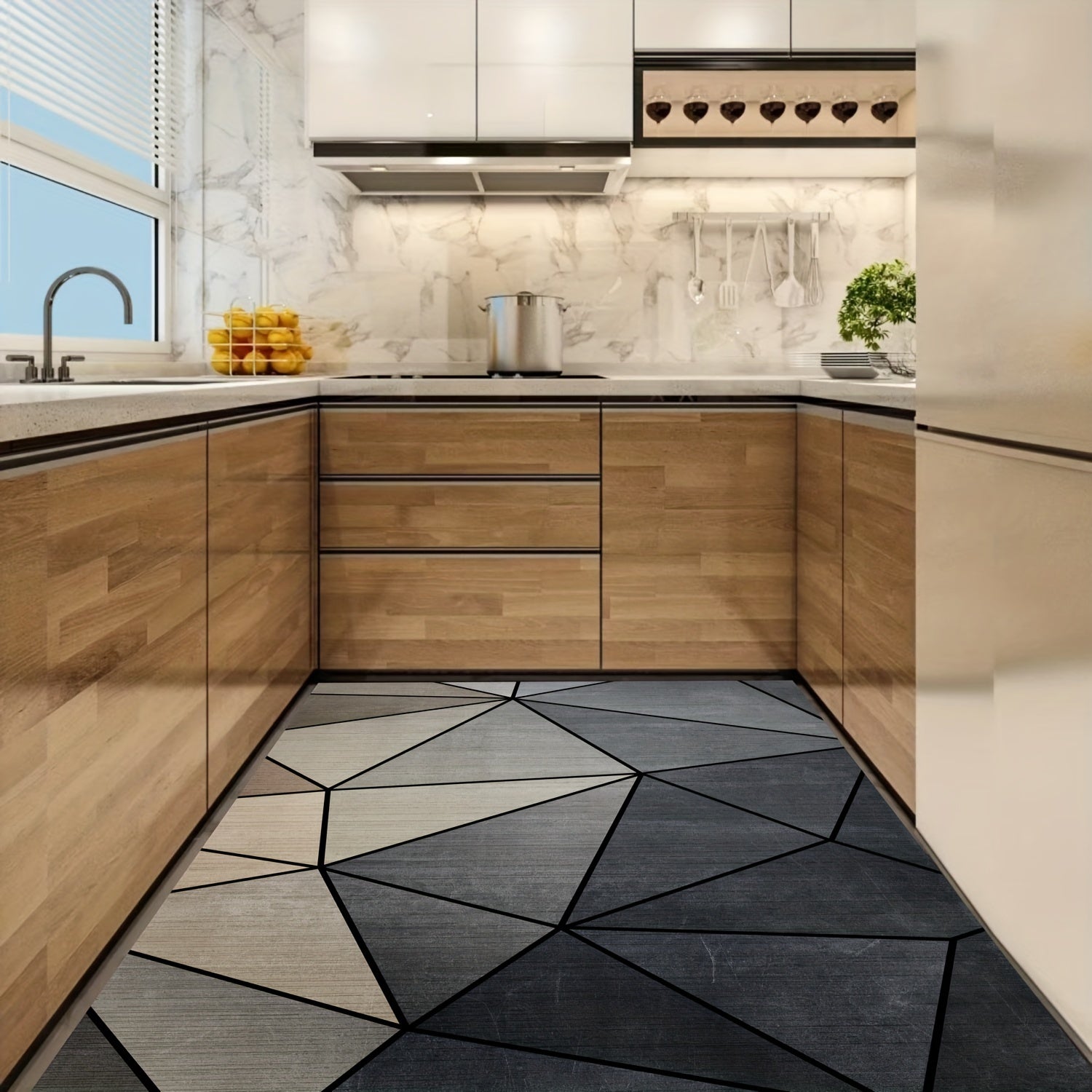 Geometric Printed Floor Rug Soft Non-slip Carpet