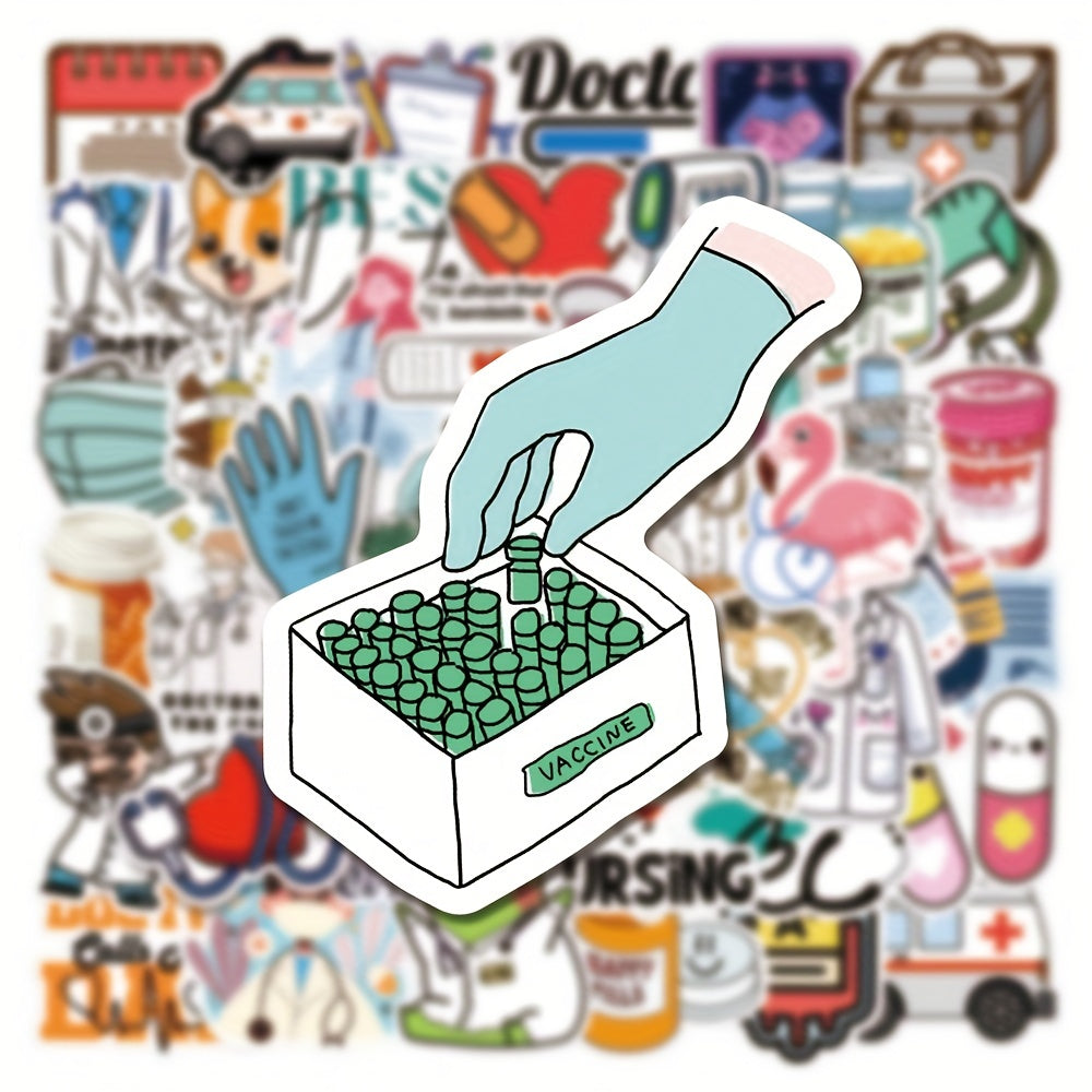 50Pcs Doctor Career Series Graffiti Stickers Waterproof Decorative Stickers