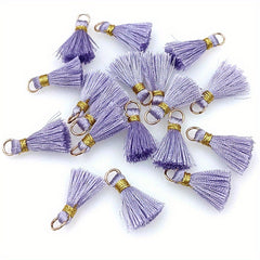 20pcs Colorful Band Loops Tassel Charms for DIY Jewelry Earrings Keychain